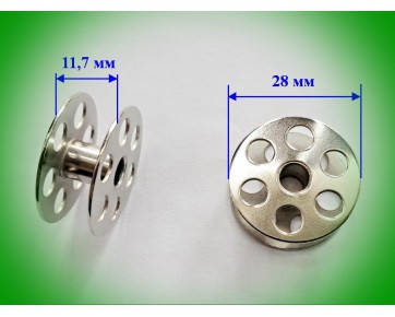 Шпуля B9117-563-000 для швейних машин Brother, Juki, Singer. Розміри: 28 x 11.7 x 6 мм
