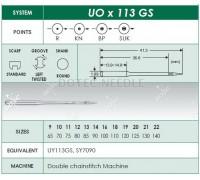 Промышленные швейные иглы UO113GS/UY113GS Dotec для машин цепного стежка.
