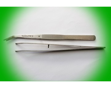 Пинцет TWE-6 с изогнутыми кончиками и насечками
